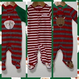 Carter’s Bundle of 3 Christmas Footed Sleepers 3 Months
